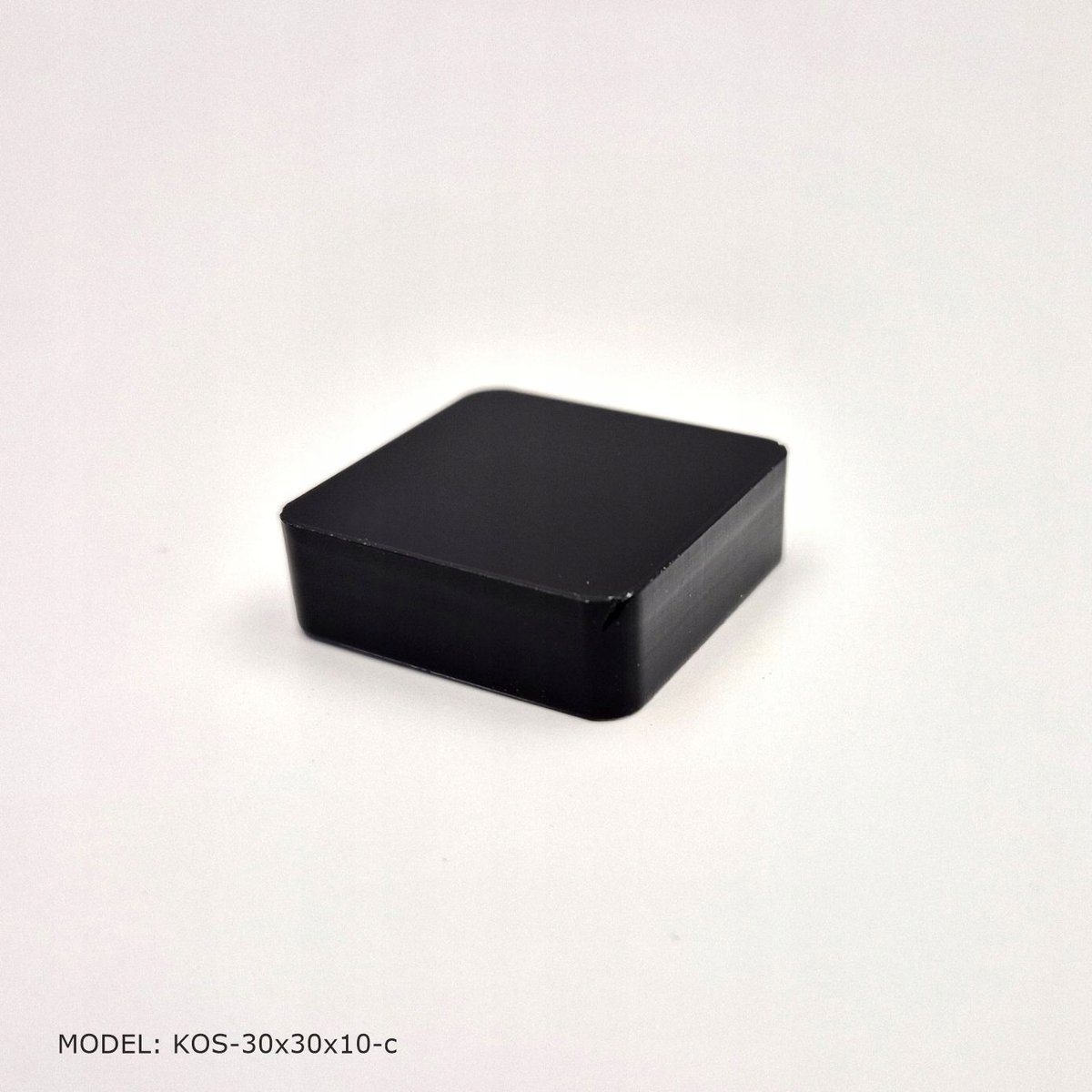 Ekspozytor, Czarna Kostka z plexi 30x30x10mm do gablot na drobne przedmioty