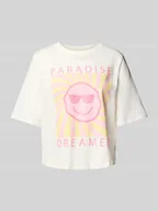 Koszulki i topy damskie - T-shirt o pudełkowym kroju z czystej bawełny model ‘CARTY LIFE’ - miniaturka - grafika 1