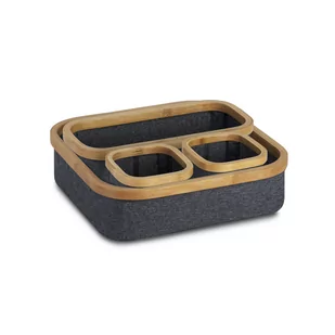 Organizer Pudełko bambusowe - Zestaw 4 sztuk Szary - Pojemniki łazienkowe Organizer Pudełko bambusowe - Zestaw 4 sztuk Szary - Pojemniki łazienkowe - miniaturka - grafika 1
