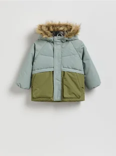 Reserved - Ocieplana kurtka z kapturem - oliwkowy - Kombinezony dla dzieci - miniaturka - grafika 1