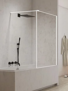 Parawan nawannowy New Trendy New Modus 100x150 uniwersalny chrom EXK-2352-WP - Parawany nawannowe - miniaturka - grafika 1