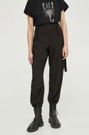 Spodnie damskie - G-Star Raw spodnie damskie kolor czarny fason cargo high waist - miniaturka - grafika 1
