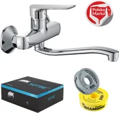 Baterie umywalkowe - SOTBE Bateria umywalkowa MALSELVA SOTBE Bateria umywalkowa ścienna. Kran do umywalki. Ruchoma wylewka 20 cm - miniaturka - grafika 1