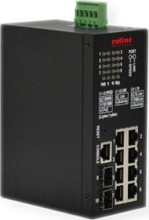 Switch Roline Przemysłowy przełącznik gigabitowy ROLINE, 10 portów, PoE+, inteligentnie zarządzany null