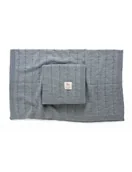 Koce i narzuty dla dzieci - Poofi Kocyk merino Malmo szary - miniaturka - grafika 1