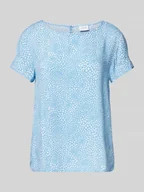 Bluzki damskie - Bluzka o kroju regular fit z wiskozy z okrągłym dekoltem - miniaturka - grafika 1
