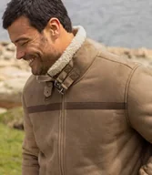 Kurtki męskie - Kurtka poszukiwacza przygód ze sztucznego zamszu podszyta kożuszkiem sherpa Mężczyzna Atlas For Men - Kolor : Brązowy - Rozmiar : 4XL - miniaturka - grafika 1