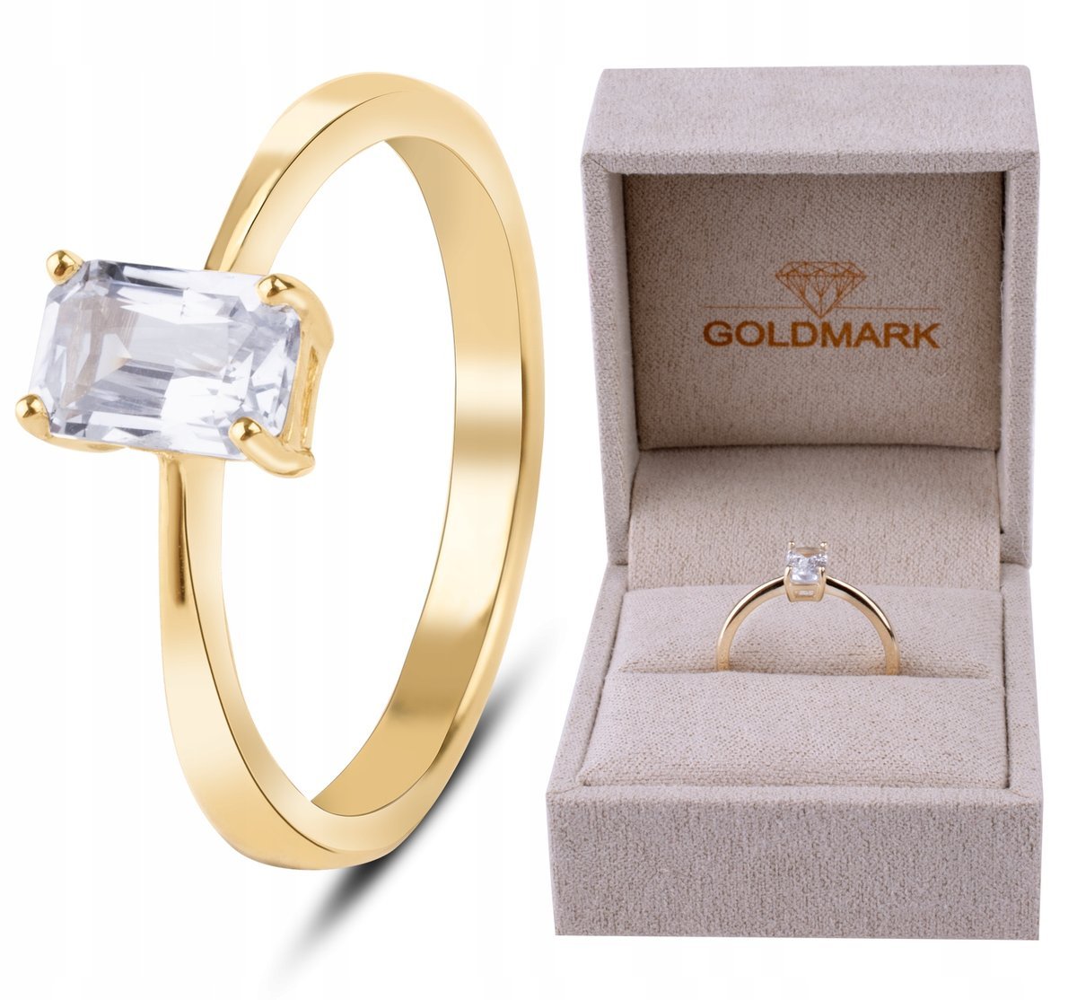 KLASYCZNY PIERŚCIONEK ZARĘCZYNOWY Z NATURALNYM SZAFIREM 0.7CT 14KT 585