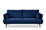 Sofy i kanapy - Sofa 3 FALCO *granatowy, 163x91x93, tkanina/drewno/metal - miniaturka - grafika 1
