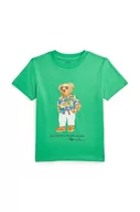Koszulki dla chłopców - Polo Ralph Lauren t-shirt bawełniany dziecięcy kolor zielony z nadrukiem - miniaturka - grafika 1