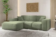 Narożniki - Sofa w kształcie L SIENA narożnik tkanina Poso jasnozielony lewy - miniaturka - grafika 1