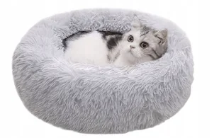 PLUSZOWE LEGOWISKO DLA PSA KOTA MIĘKKIE WŁOCHATE PODUSZKA SZARA 50 CM - Legowiska dla psów - miniaturka - grafika 1