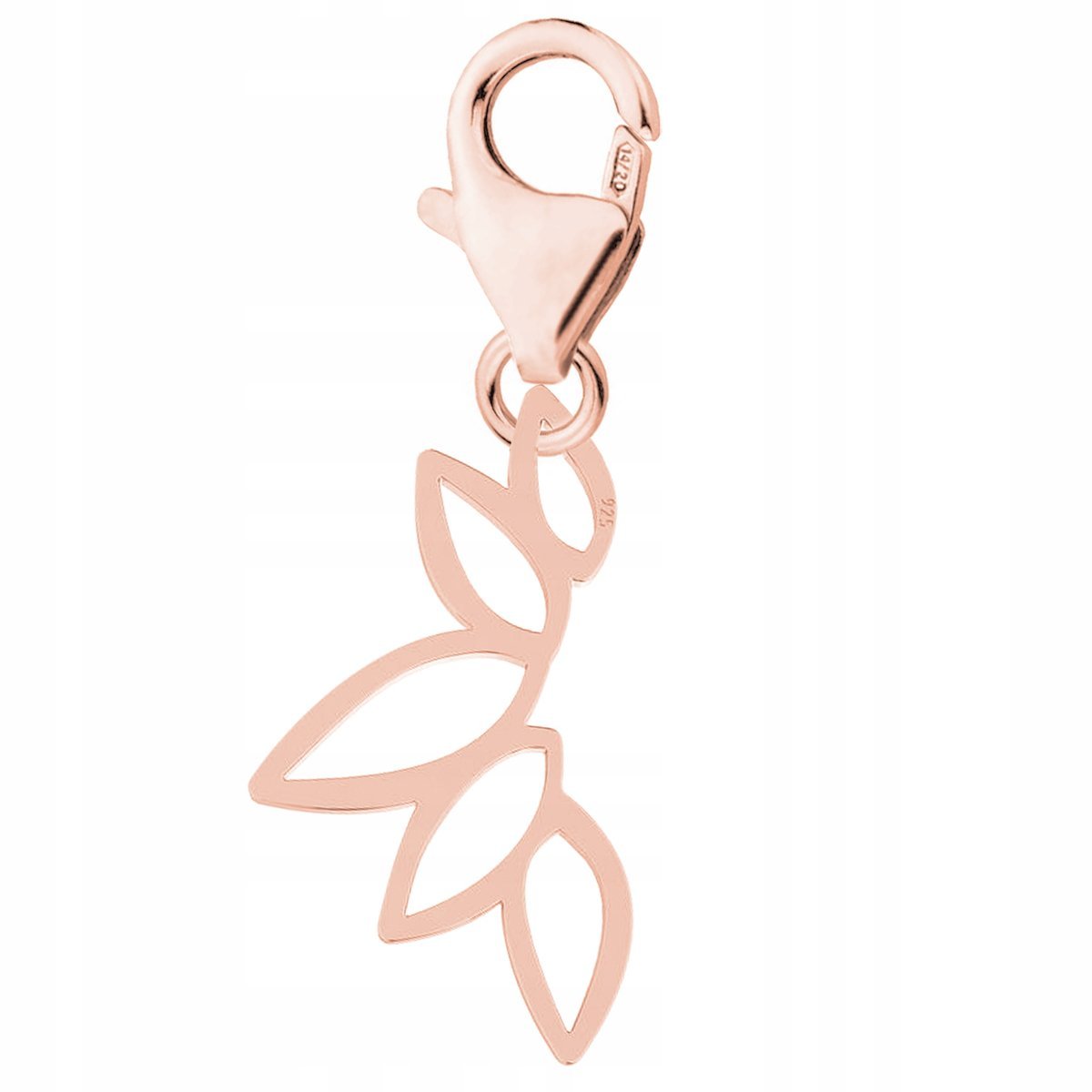 Zawieszka Pozłacana Karabińczyk z Liściem Ażur Roślina Ażurowy SREBRO 925