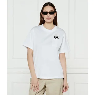 Karl Lagerfeld T-shirt IKON RS PEAK-A-BOO Oversize fit - Koszulki i topy damskie - miniaturka - grafika 1
