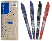 Długopisy - PILOT Zestaw 4 długopisów FriXion Ball 07 – wymazywalny, termoczuły długopis atramentowy, do wielokrotnego napełniania, 2 niebieskie, 1 czarny, 1 czerwony – średnia końcówka - miniaturka - grafika 1