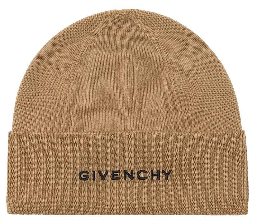 *Givenchy beżowa męska czapka zimowa ciepła