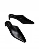 Botki damskie - CALVIN KLEIN CZÓŁENKA DAMSKIE CZARNE ZE SKÓRY NATURALNEJ 37 T7D - miniaturka - grafika 1