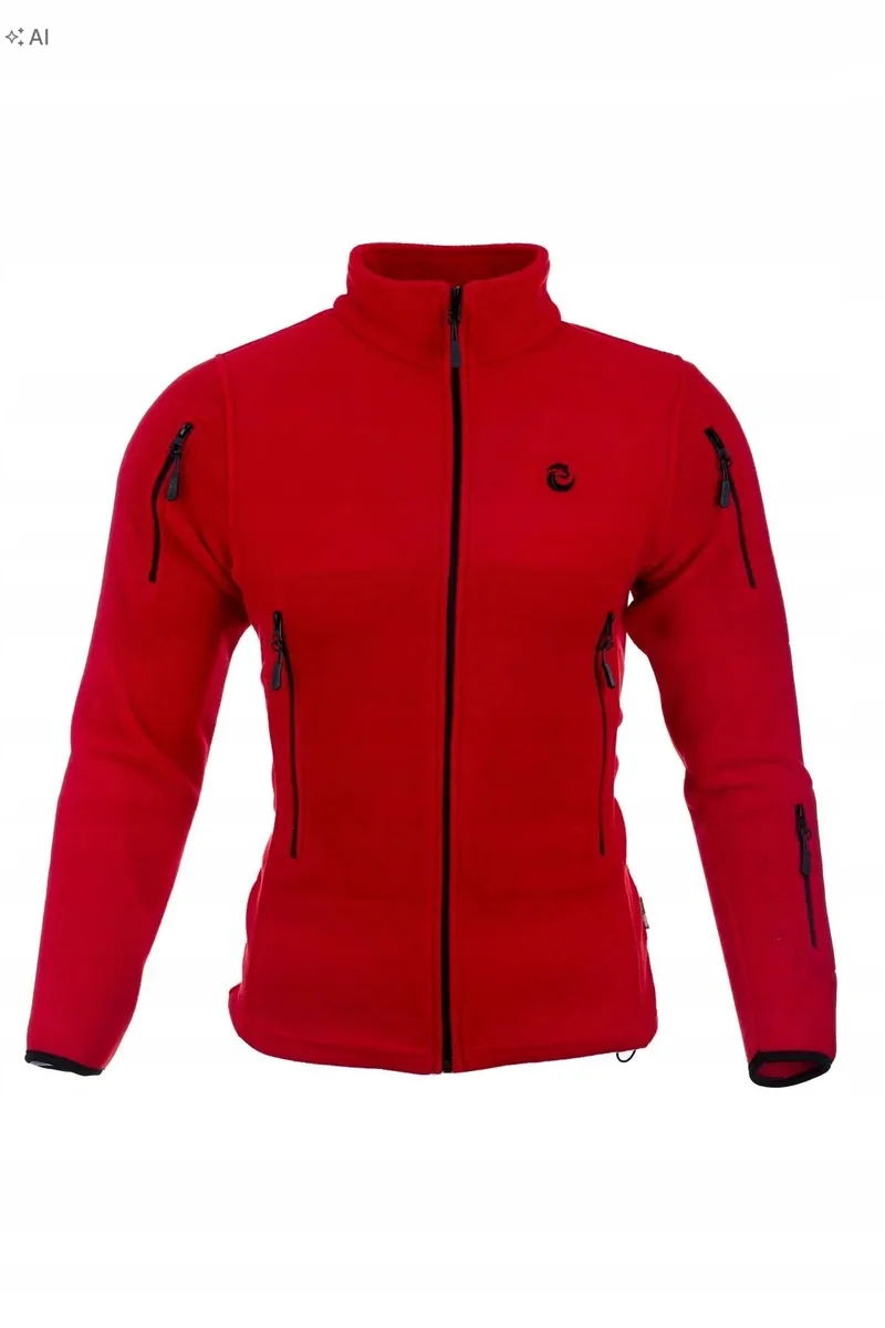 DAMSKA KURTKA SOFTSHELL CZERWONA Z ZAMKAMI SPORTOWA M 5IA