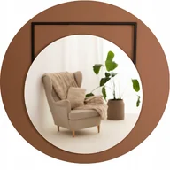 Lustra - Lustro okrągłe owal 60cm ścienne metalowa rama loft salon pokój łazienka - miniaturka - grafika 1