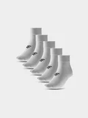 Skarpetki męskie - 4F Skarpetki casual za kostkę (5-pack) męskie - białe 43-46 - miniaturka - grafika 1