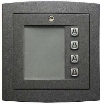 Elfon moduł wybierania 4- przyciskowy /grafit (G)/ łącznik do montażu pionowego OP-ŁPIONOWY i poziomego OP-ŁPOZIOMY w komplecie / od wersji v3 do zastosowania wyłącznie z panelami Master i Slave w wersji v3 Mod OP-J4-G