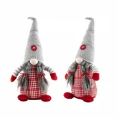 Ozdoby bożonarodzeniowe - Dekoracja santa siedzący krasnal dziewczynka z warkoczami 42cm kod: 90A-OZD-0B - miniaturka - grafika 1