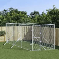 Sprzęt podróżny i transportery dla psów - vidaXL Kojec zewnętrzny dla psa, srebrny, 2x6x2 m, stal galwanizowana - miniaturka - grafika 1