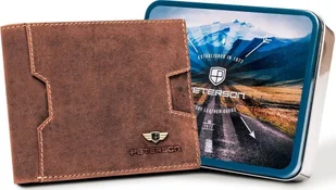 Peterson Skórzany męski portfel Peterson PTN N79 2-1-4 HUNTER NoSize - Portfele - miniaturka - grafika 1