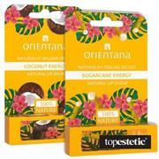 Balsamy do ust - Orientana Coconut Box ZESTAW Naturalny peeling do ust energia trzciny cukrowej 4,2 g + Naturalny balsam do ust kokosowa energia 4,2 g - miniaturka - grafika 1