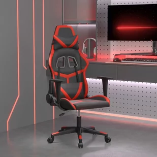 vidaXL Fotel gamingowy, czarno-czerwony, sztuczna skóra - Fotele gamingowe - miniaturka - grafika 1