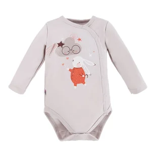 EWA 728357 MELLOW Body DŁ rozpinane szare 50 - Body dla niemowląt - miniaturka - grafika 1