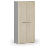 Szafy biurowe - Szafa ubraniowa z wysuwem PRIMO GRAY, 1781 x 800 x 420 mm, szary/dąb naturalny - miniaturka - grafika 1