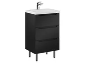 Szafki łazienkowe - Szafka Stojąca Z Umywalką ETH 50 cm - Czarny Mat - miniaturka - grafika 1