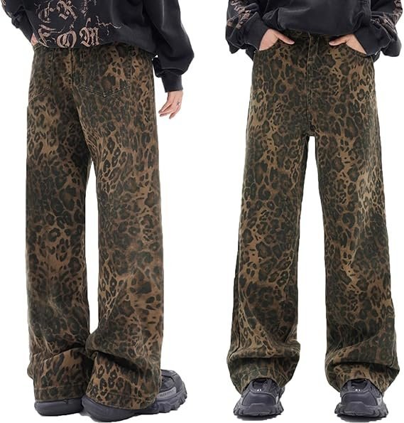 Spodnie Jeansy z szerokimi nogawkami Vintage Casual Hip Hop Streetwear