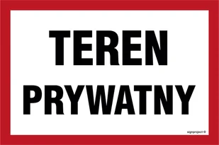 NC032 TEREN PRYWATNY, PN - PŁYTA PCV 1MM; (300X200MM) - Tablice BHP - miniaturka - grafika 1