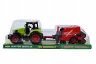 Samochody i pojazdy dla dzieci - DUŻY TRAKTOR ROLNICZY Z PRZYCZEPĄ CIĄGNIK MASZYNA - miniaturka - grafika 1