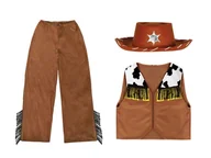 Stroje karnawałowe - ZESTAW SZERYF BRĄZOWY 134-140 3el - miniaturka - grafika 1