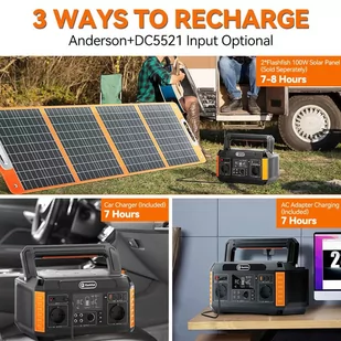 Przenośna Stacja Zasilania FlashFish P60 560W/520Wh Generator Solarny, Gniazda AC Czystej Sinusoidy 220V, 11 Wyjść, UE - Akumulatory ogólnego zastosowania - miniaturka - grafika 6