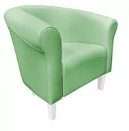 Fotele - ATOS Fotel Milo D7 seledynowy nogi 15 białe - miniaturka - grafika 1