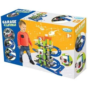 Mochtoys MOCHTOYS Nowoczesny Garaż 4 Poziomy Parking Samochodzik Znaki Drogowe 11927 - Pociągi dla dzieci - miniaturka - grafika 1