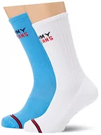 Skarpetki męskie - Tommy Hilfiger Unisex Vintage Cut Kneehigh (2 sztuki), niebieski, 39 EU - miniaturka - grafika 1