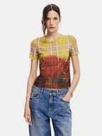Koszulki i topy damskie - Desigual T-Shirt Double 24WWTK27 Kolorowy Slim Fit - miniaturka - grafika 1