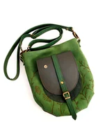 Torebki damskie - Szeptucha zielona skórzana torebka na ramię - miniaturka - grafika 1