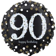 Balony i akcesoria - Balon foliowy, Urodziny 90, Sparkling Celebrations Gold, 18" - miniaturka - grafika 1