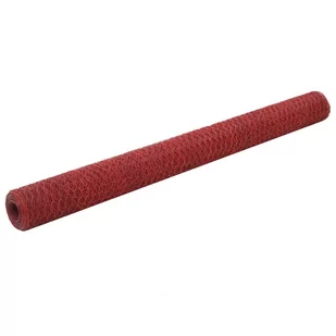 Siatka stalowa z powłoką z PVC, 25x1,5m, sześciokątna, czerwona - Ogrodzenia - miniaturka - grafika 3