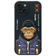 Etui i futerały do telefonów - Etui NIMMY Cool&Cute 2.0 Monkey do Apple iPhone 15 Czarny - miniaturka - grafika 1