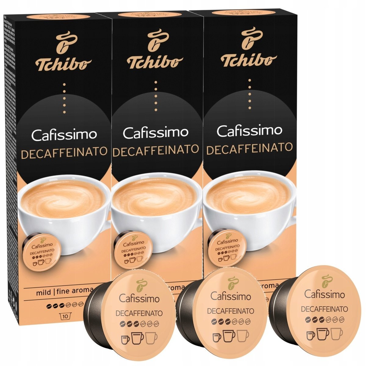 Tchibo Cafissimo Decaffeinated Kawa bezkofeinowa 10x3 kapsułek Zestaw