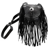 Pozostałe akcesoria fryzjerskie - Czarna torebka z paskiem ze skóry ekologicznej na akcesoria fryzjerskie kosmetyczne - miniaturka - grafika 1