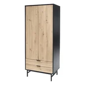 Szafy - Szafa S-1 Murano Halmar Dąb Artisan, Czarny - miniaturka - grafika 1