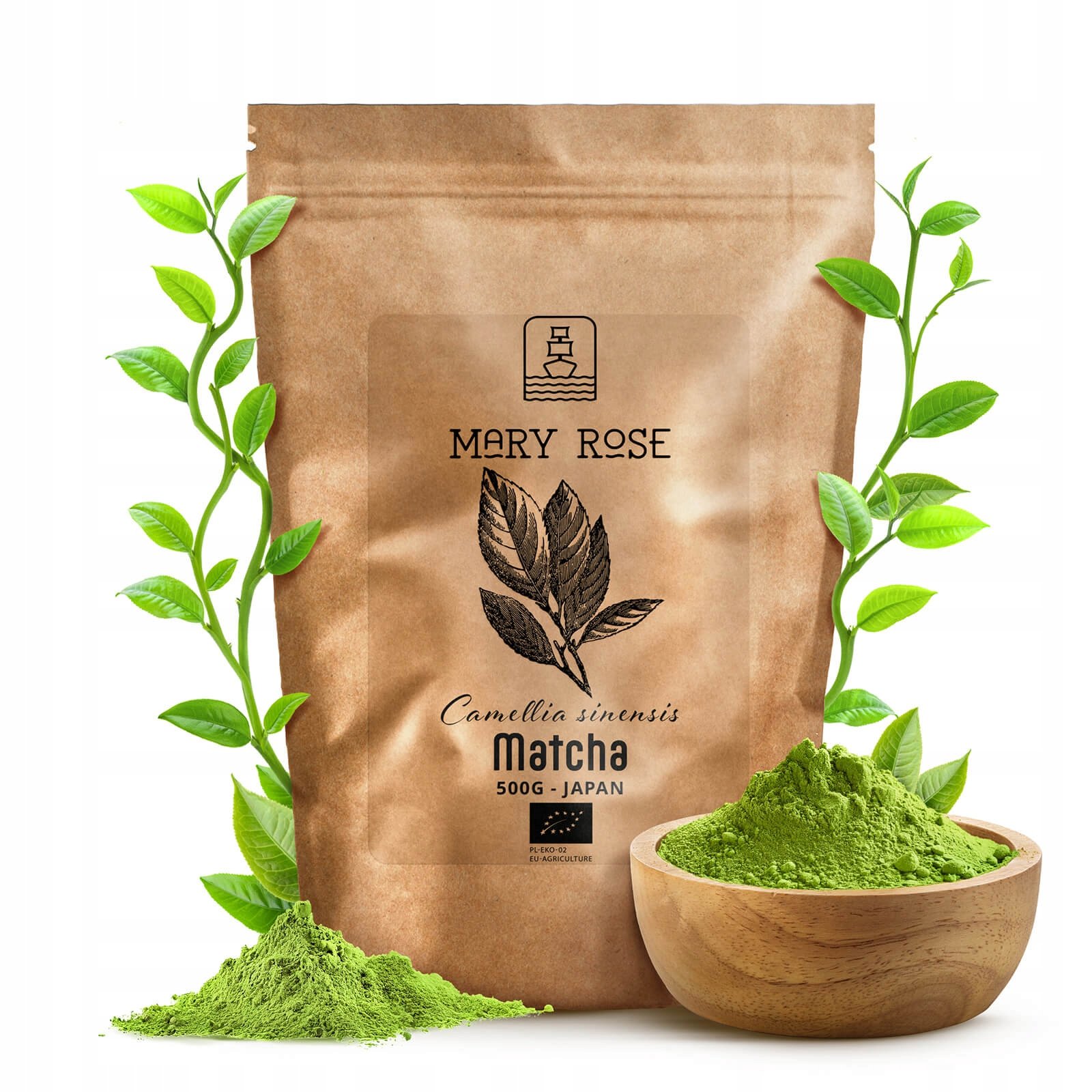 Mary Rose Japońska Matcha Bio Herbata Zielona organiczna 500g